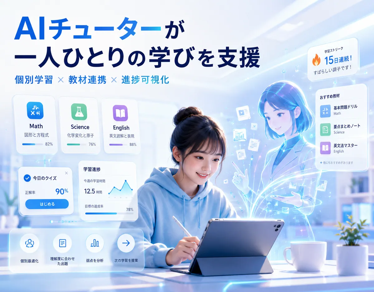 AIチューター搭載 個別学習支援システムの紹介ビジュアル