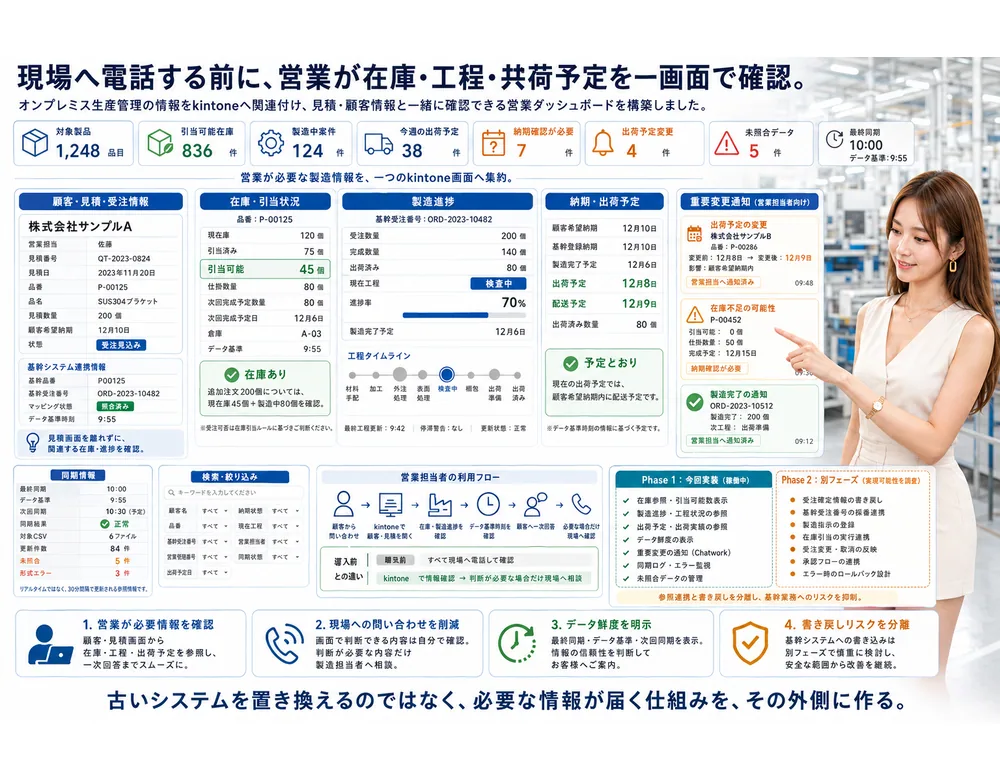 中小製造業向け 生産管理データ可視化システムの解説ビジュアル 4